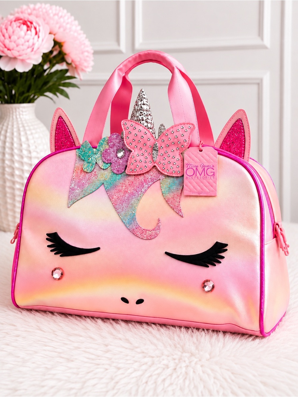 OMG Accessories Pink Unicorn Duffel Bag